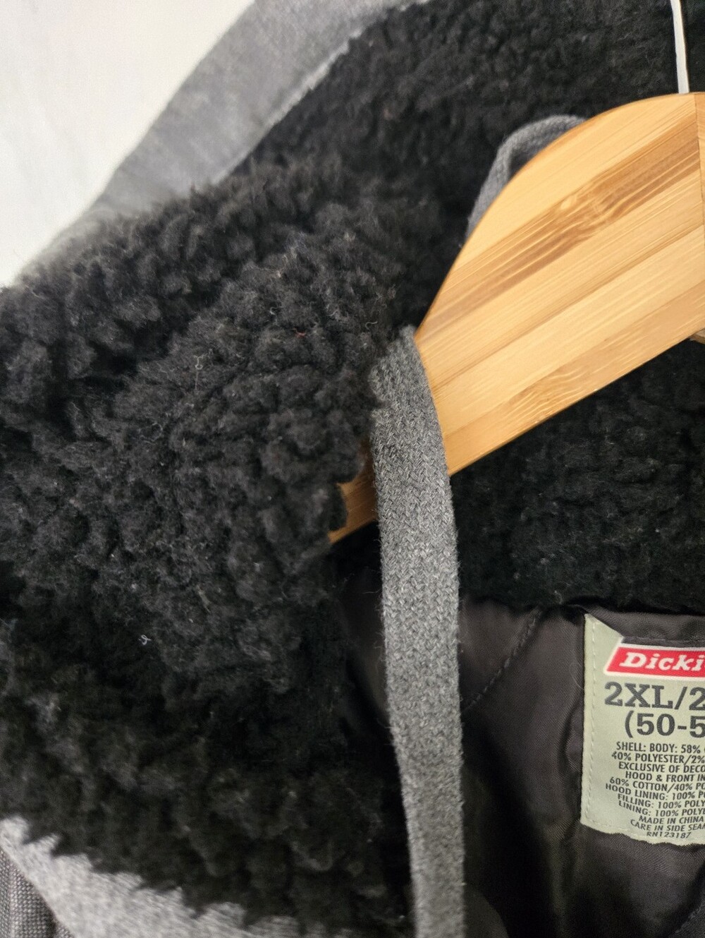 Dickies Sherpa-Lined Hooded Work Jacket | Gray Canvas Duck Coat | Men's 2XL - Picture 5 of 6